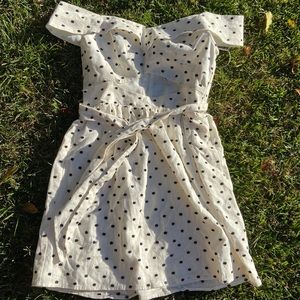 Nordstrom’s ivory polka dot dress